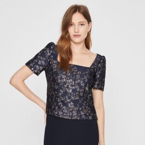 NWOT Brocade Puff Sleeve Blouse